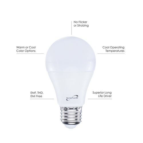 SaticPulse 9W Cool Temp EMF Reducing LED Light Bulbs (12-Pack)